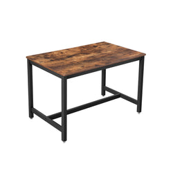 Table de cuisine - pour 4 personnes - 120 x 75 x 75 cm - cadre en métal et feuille en bois - Design industriel - brun