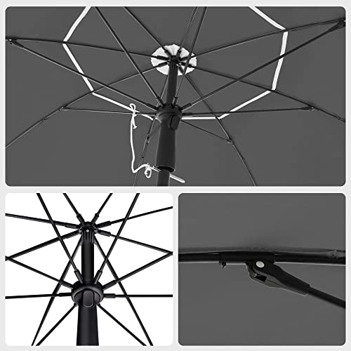 Strandparasol - Parasol - Strandscherm - Tuinparasol -  Zonnescherm - Grijs