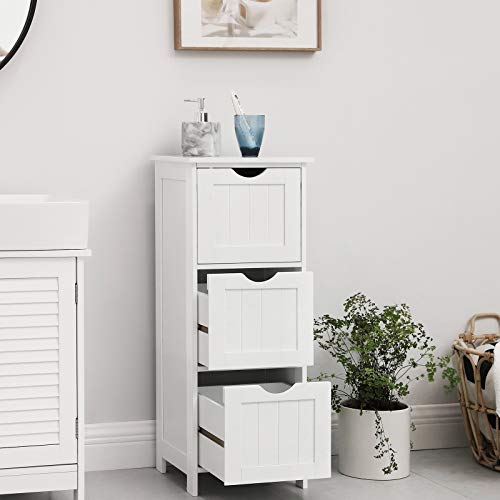 Armoire de rangement avec 3 tiroirs - armoire de salle de bain - blanc