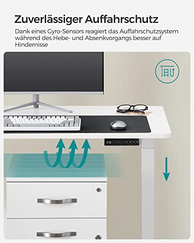 Højdejusterbar - Elektrisk skrivebord - 120 x 60 cm - Hvid