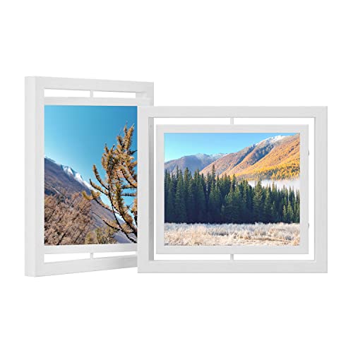 Set de 2 rame foto rotative - pentru fotografii cu 20,3 x 25,4 cm - alb