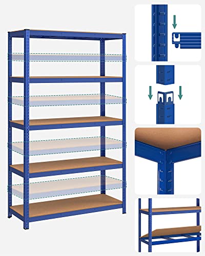 Racks - Racks de rangement - Racks de sous-sol - 200 x 120 x 60 cm - imposable jusqu'à 875 kg - bleu