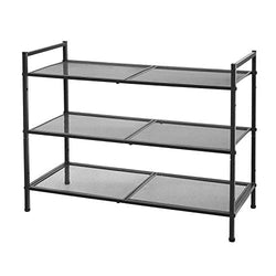 Shoe Rack - med 3 hyllor - Metal - Svart