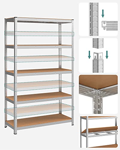 Opbergrek met 5 legborden - Verstelbare legborden - 180 x 90 x 40 cm - Tot 875 kg draagvermogen