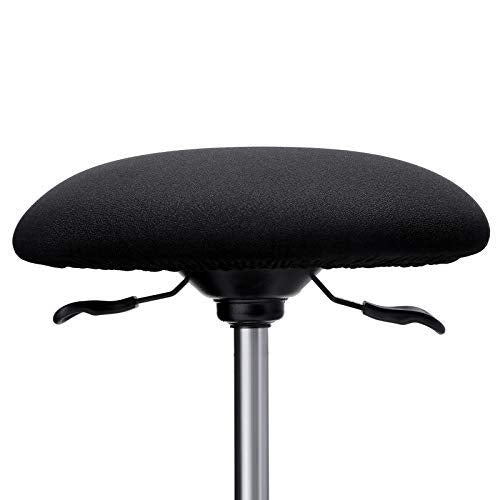 Justerbar skrivbord - ergonomisk arbetspall - 360 ° roterande avföring - svart