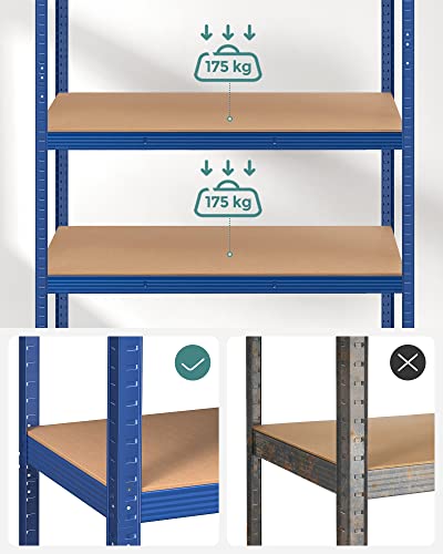 Stellingen - Opslagstellingen - Kelderstellingen - 200 x 120 x 60 cm - belastbaar tot 875 kg - Blauw