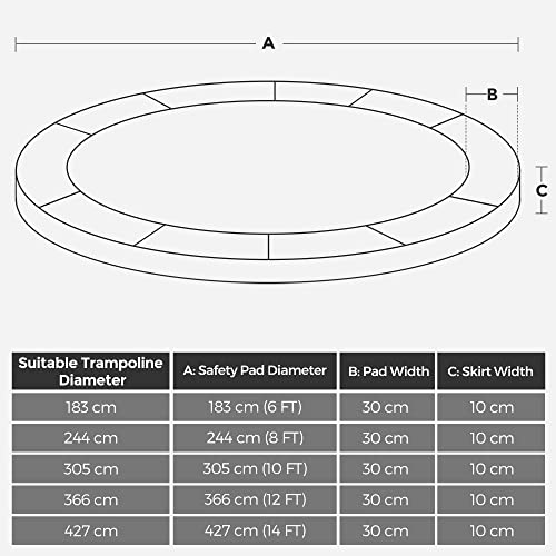 Trampoline - Couvercle de bord - Ø 305 cm - rose