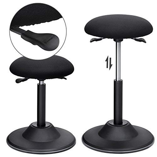 Tabouret de bureau réglable - tabouret de travail ergonomique - tabouret rotatif à 360 ° - noir