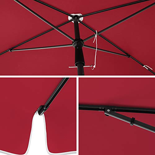 Parasol - balcon parasol - jardin parasol - rectangulaire - 200 x 125 cm - rouge