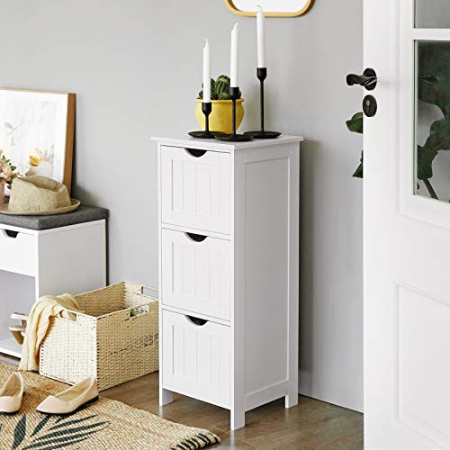 Armoire de rangement avec 3 tiroirs - armoire de salle de bain - blanc