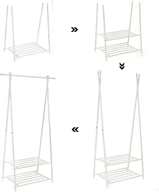 Jassenrek -  met schoenenrek - Metaal - 87,5 x 155 x 41 cm