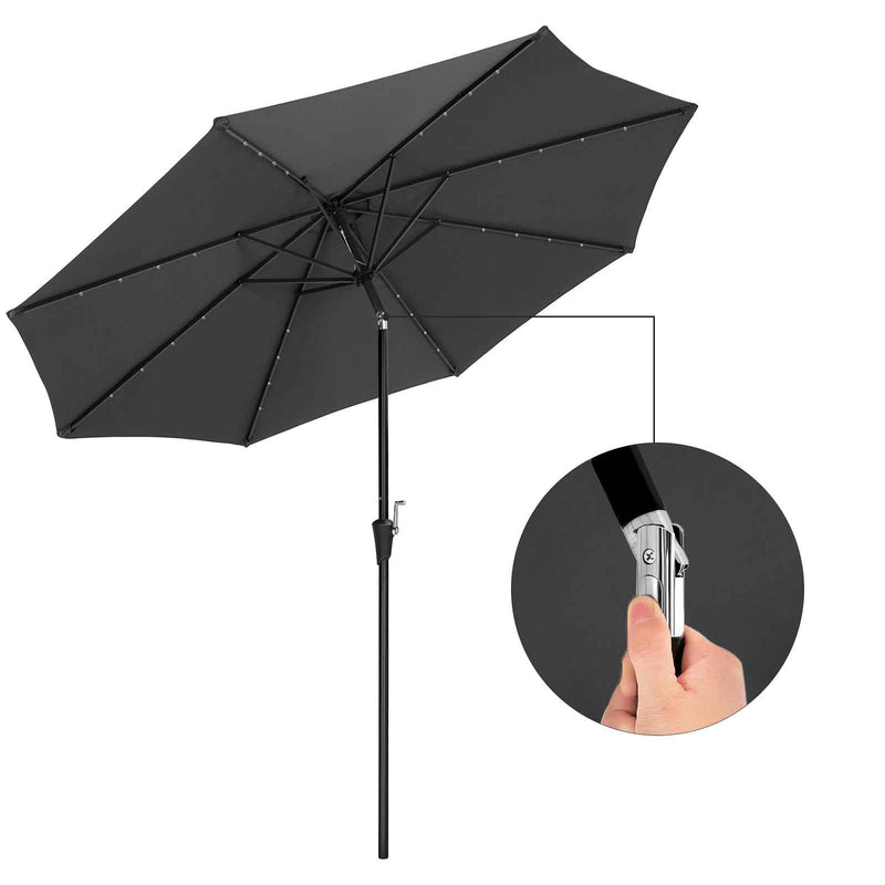 Parasol - Sunshade - Garden Parasol - cu iluminare cu LED - Gri