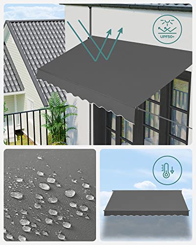 Cauvet de serrage - Balconie Cauve - 300 x 130 cm - avec manivelle - gris