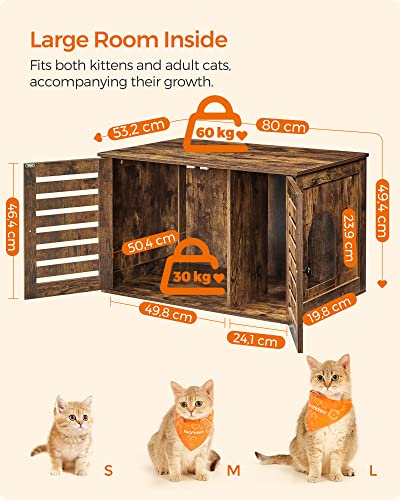 Litter Box - Cat House - cu uși - vintage - maro