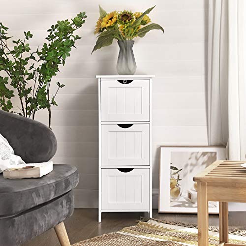 Armoire de rangement avec 3 tiroirs - armoire de salle de bain - blanc