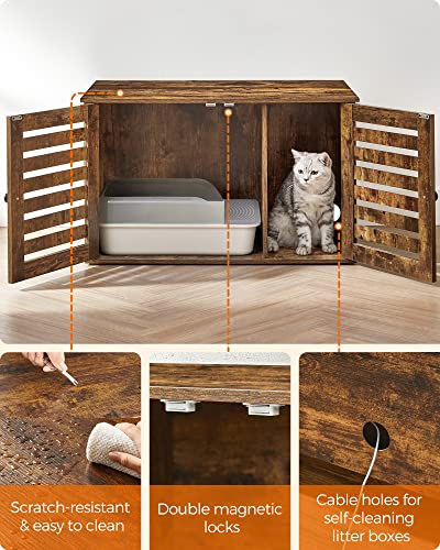 Litter Box - Cat House - cu uși - vintage - maro