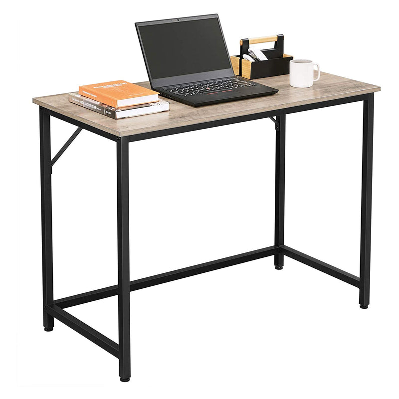 Bureau - Table d'ordinateur - Table de bureau étroit - Métal - noir gris -100 x 50 x 75 cm