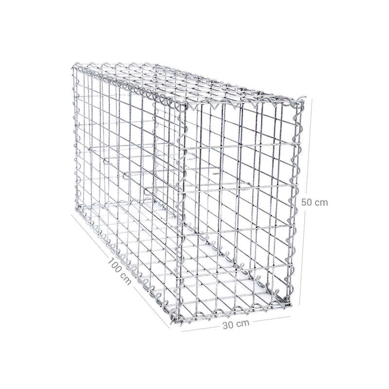 Schanskorf - Gabion - Steenkorf - inoxidabil - 100 x 50 x 30 cm - argint