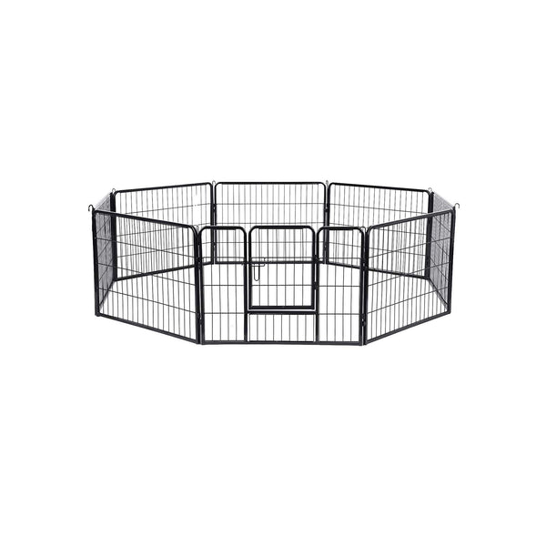 Puppy Ren - Country Shelter for Dog - 8 grătare - fiecare 77 x 60 cm - negru