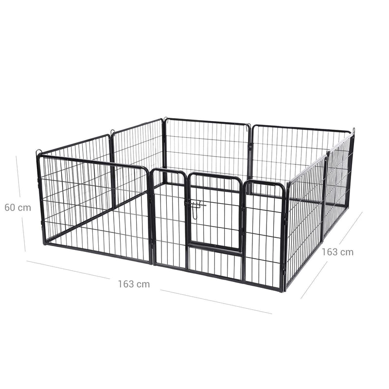 Puppy Ren - Country Shelter for Dog - 8 grătare - fiecare 77 x 60 cm - negru