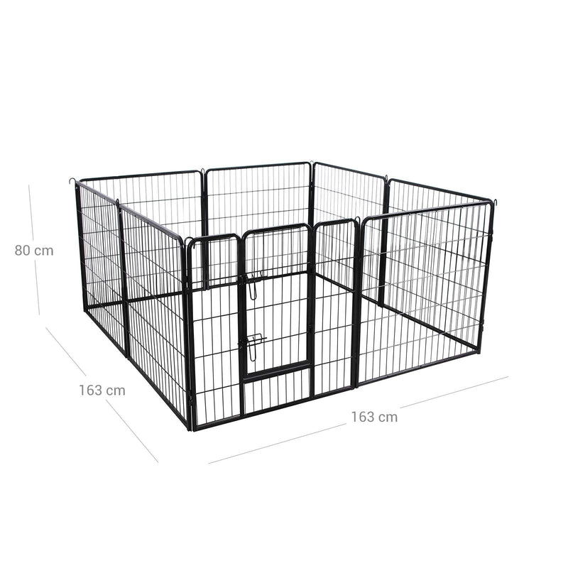 Puppy Ren - Country Shelter for Dog - 8 Gratings - hver 77 x 80 cm - Sort