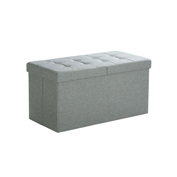 Boîte de siège - canapé - avec espace de rangement - 80 L - boîte de siège avec couvercle pliant - gris clair