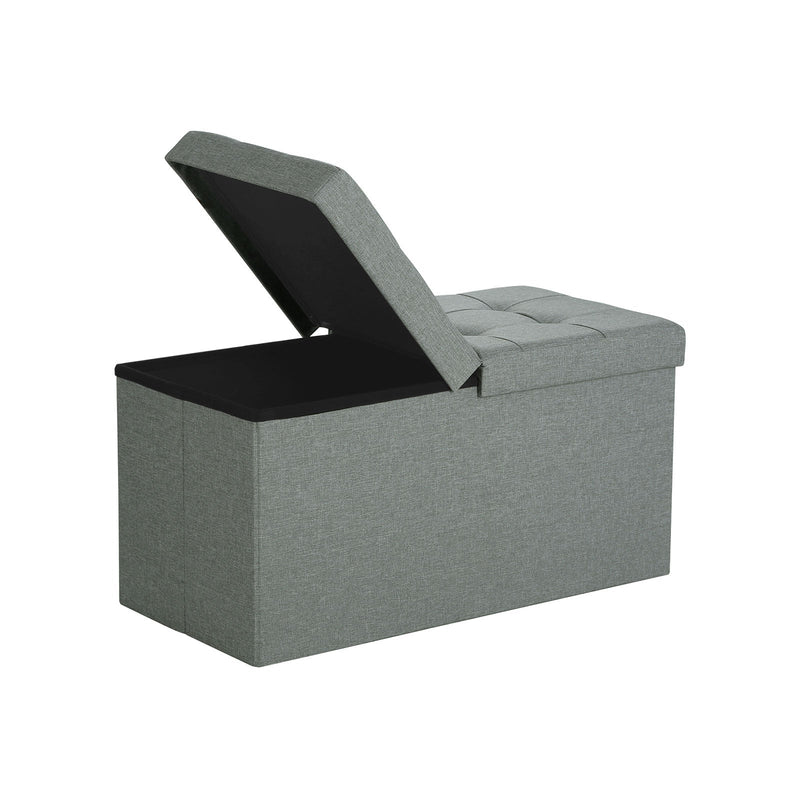 Boîte de siège - canapé - avec espace de rangement - 80 L - boîte de siège avec couvercle pliant - gris clair