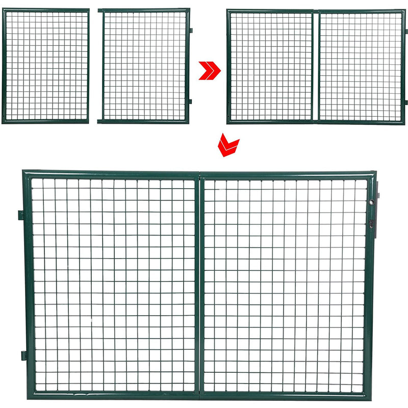 Tuindeur - Met dubbele poort - Inclusief slot en 3 sleutels - 100 x 320 cm - Groen