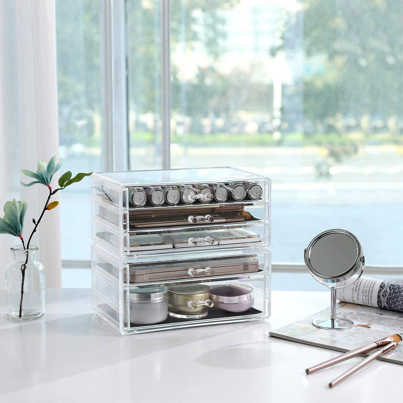 Make -up Organizator - cu 5 sertare - transparent