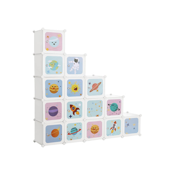 Armoire de rangement - Pour les enfants - armoire avec portes - Rack de chaussures en plastique - blanc