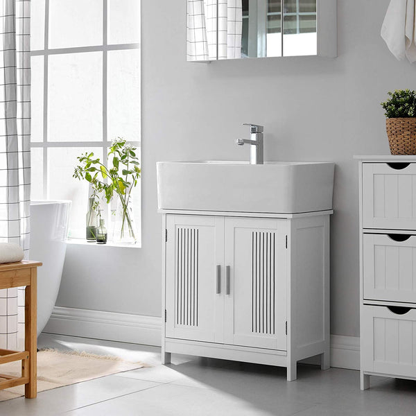 Meubles de lavabo - armoire de salle de bain - avec 2 portes - étagères réglables