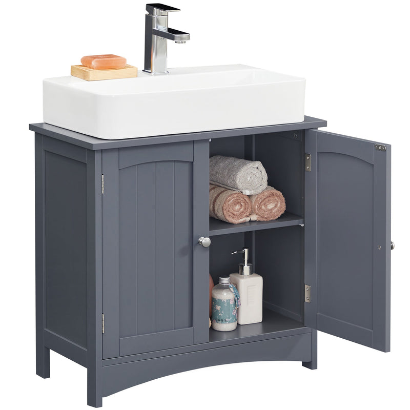 Cabinet de lavabo - Meubles de salle de bain - avec 2 portes - Style de campagne - Gray