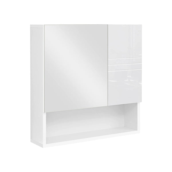 Mirror Cabinet - Badrumskåp - med justerbart bräde - 54 x 15 x 55 cm - vitt