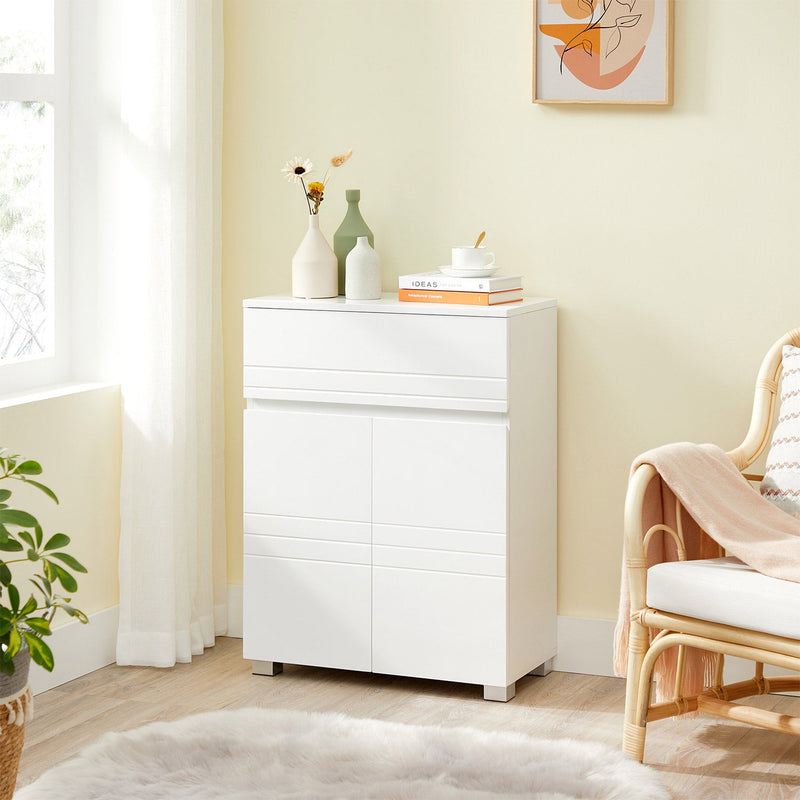 Armoire de salle de bain - buffet avec tiroir - blanc