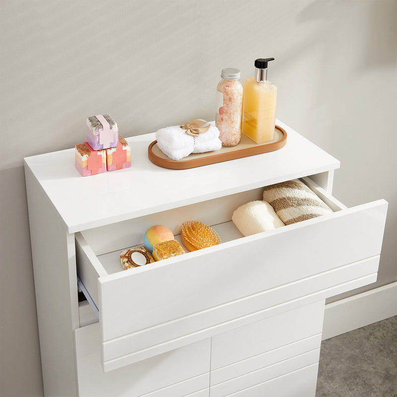 Armoire de salle de bain - buffet avec tiroir - blanc