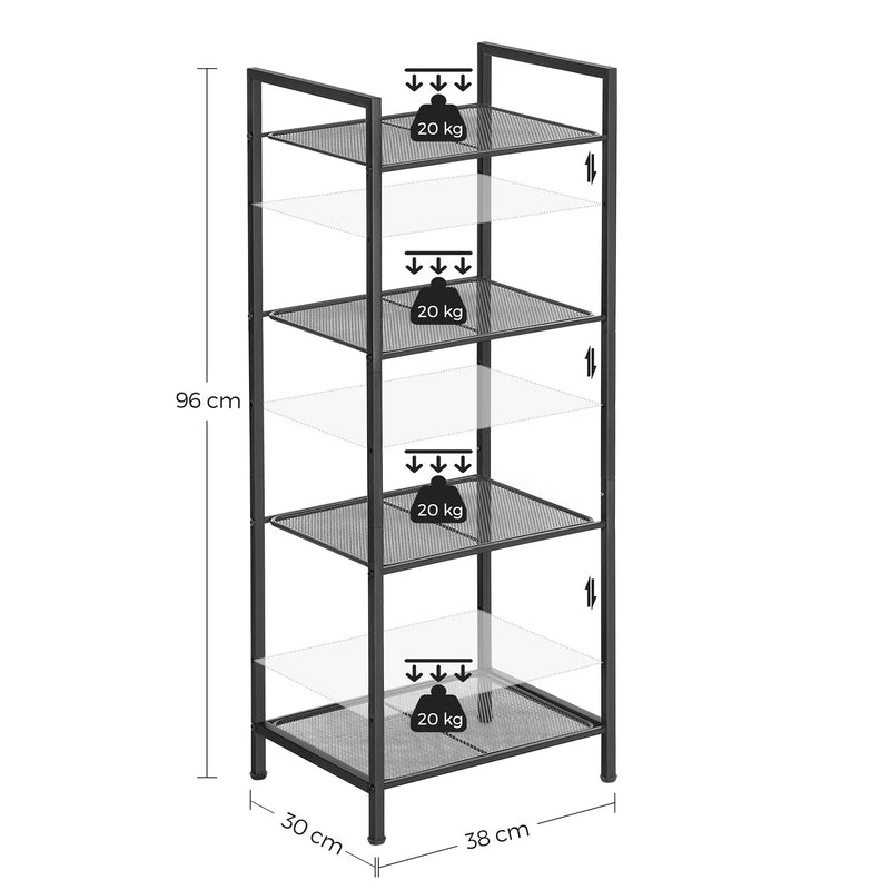 Badrumsställ - Badrumsskåp - Standing Rack - Plant Rack - Badrumsplank - Svart