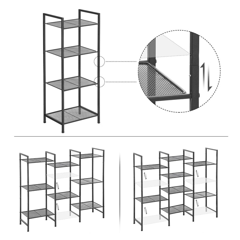 Badeværelsesstativ - badeværelsesskab - Stående rack - Planteholder - Badeværelset planke - Sort