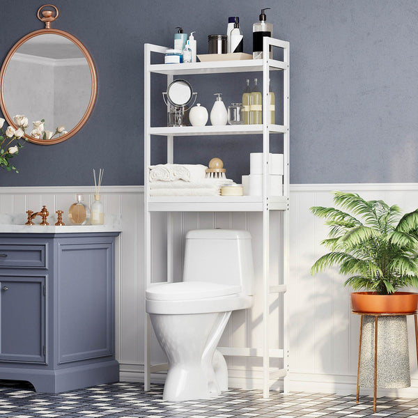 Armoire de rangement des toilettes - armoire de salle de bain - pour les toilettes - armoire de toilette - blanc