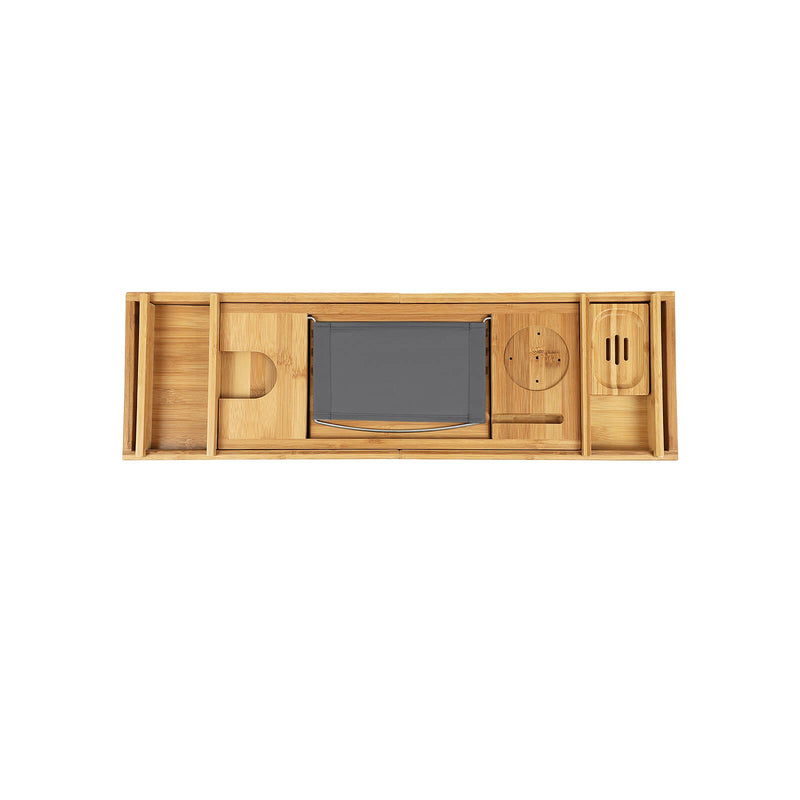 Bamboo Bath Board - Justerbar badbord med kopholder - Naturel