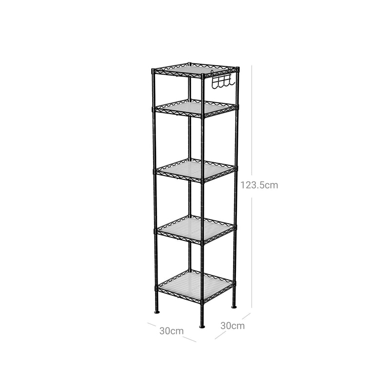 Rack de mur de salle de bain - Rack de rangement - Rack de cuisine - Rack debout - noir