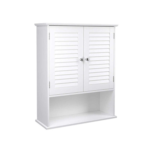 Armoire de salle de bain suspendue - armoire à pharmacie - étagères réglables - blanc