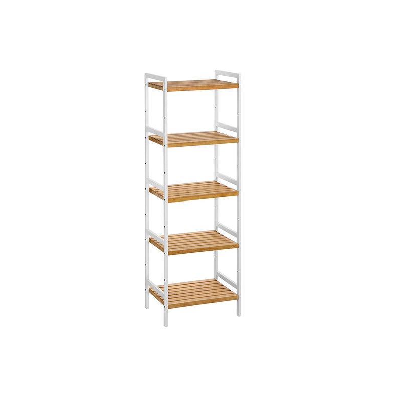 Bamboerek - Köksställ - Badrumsställ - Book Rack - Standing Rack - med 5 hyllor