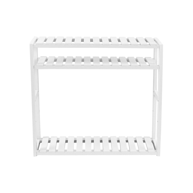 Badrumsställ - Plant Rack - Bambu Plank - Med 3 justerbara hyllor - White