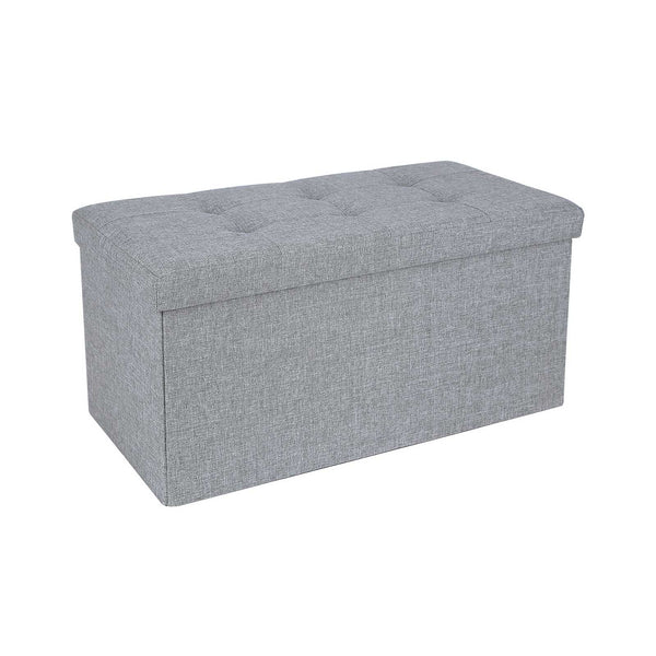 Tabouret de siège - canapé - 80 litres - pliable - imposable jusqu'à 300 kg - 76 x 38 x 38 cm - gris clair