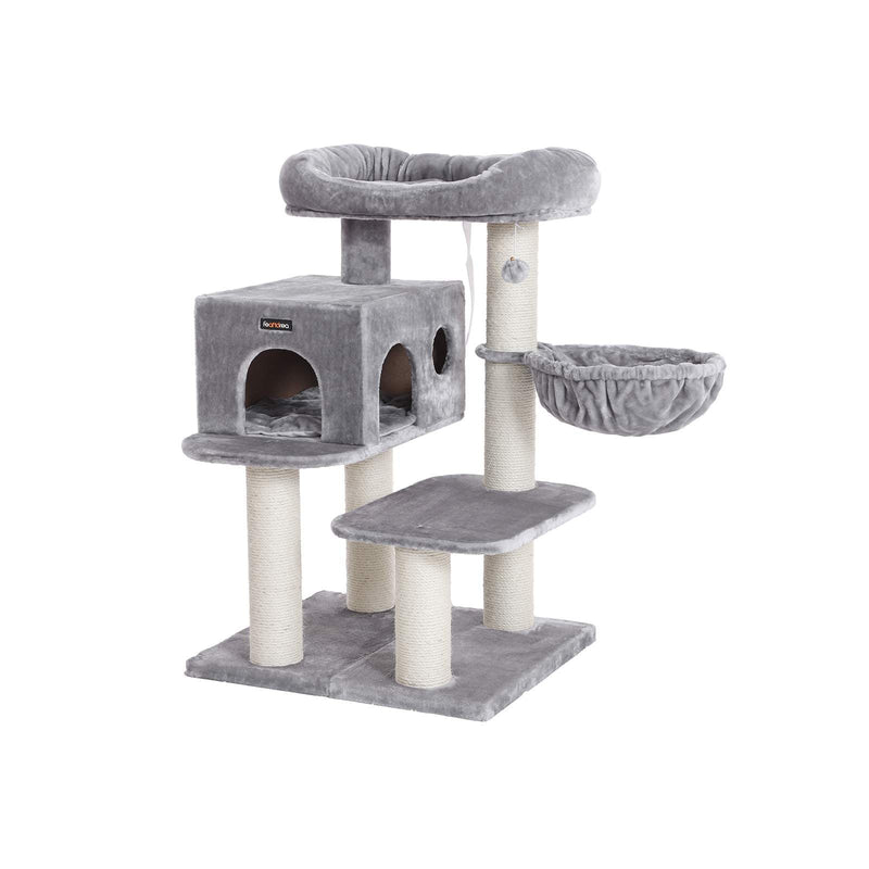 Post de zgâriere - cu platformă - cu Peștera - Cat Sleeping Loc - 112 cm - gri deschis