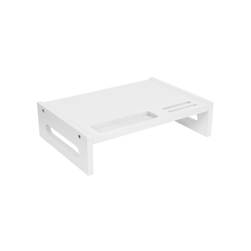 Support de moniteur - Van bambou - support d'écran ergonomique - blanc