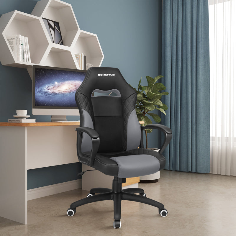 Gamingstol - Kontorstol - Med seag -funktion - Racingstol - Black Gray