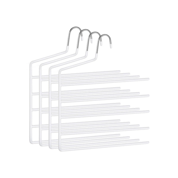 Pants Hanger - Clothing Hangers - Hängen - Space -Saving - Set of 4 - Flera hängare - Öppen ände - Anti -Slip - White