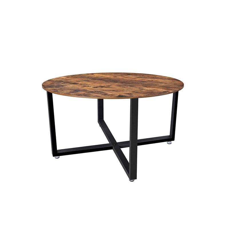 Table basse - Table de banque - Round - Cadre en acier - marron