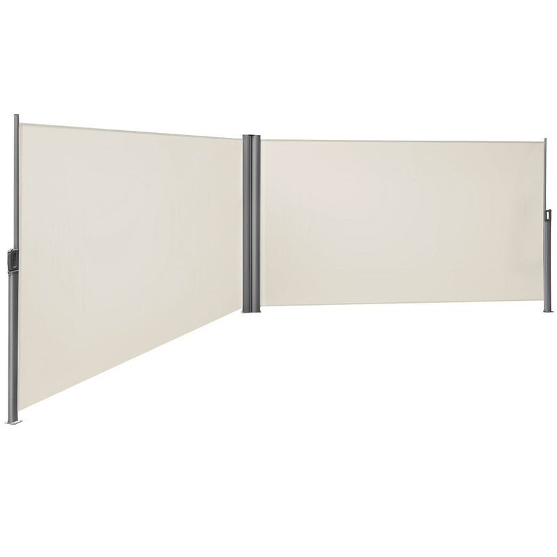 Double Garden Screen - Utdragbar vindrutan - Sunshade 2 x 6 m - Beige